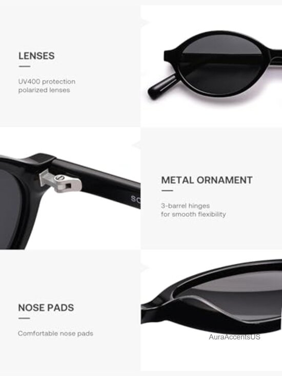 Handmade Acetate Oval Sunglasses Retro Y2K Narrow Face main image 6